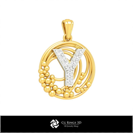 3D Pendant With Letter  Y