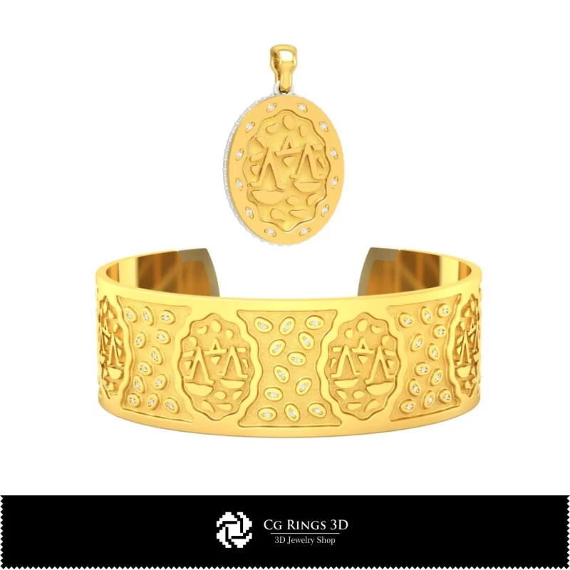 Joyas-Conjunto de joyería CAD 3D