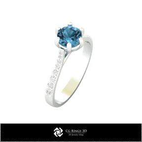 3D Engagement Ring Home, Bijoux 3D CAO, Anneaux 3D CAO, Anneaux de Diamant 3D 