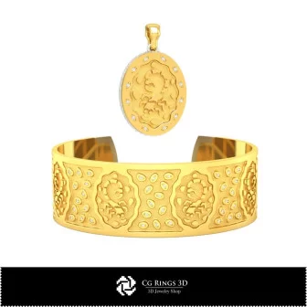 Schmuck - Schmuckset 3D-CAD Schmuck 3D-CAD, Anhänger 3D-CAD, Armbänder 3D-CAD, Schmucksets 3D-CAD, 3D-Zodiac-Anhänger, 3D B