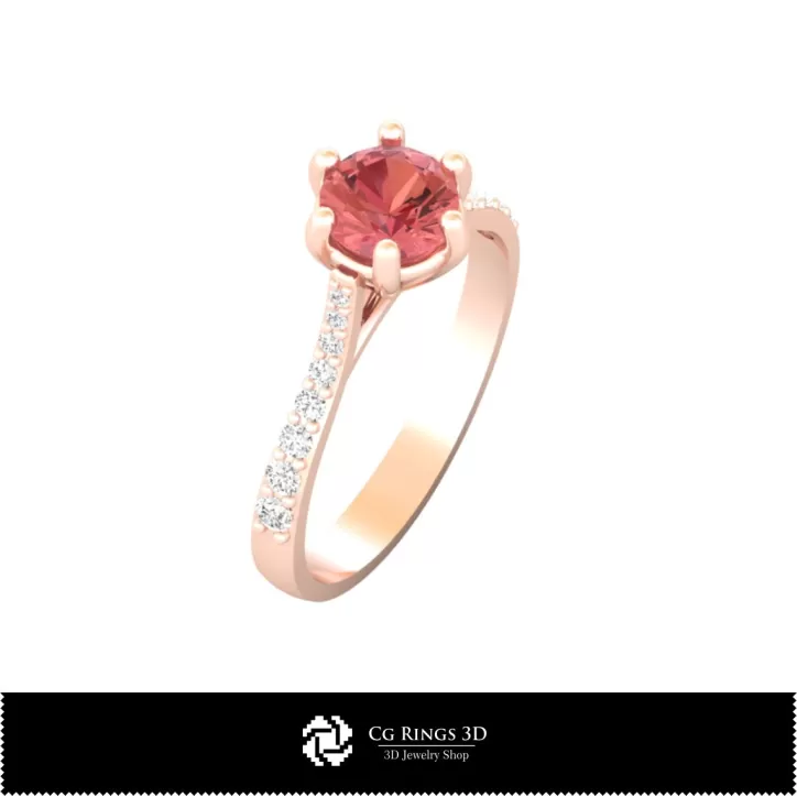 Anillo de compromiso - Joyería CAD 3D