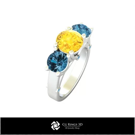 3D Gemstone Rings Home, Bague de Pierres Precieuses 3D, Bijoux 3D CAO, Anneaux 3D CAO, Anneaux de Diamant 3D 