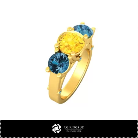 Gemstone Rings - Jewelry 3D CAD