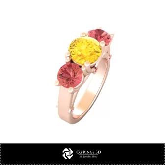 3D Gemstone Rings Home, Bague de Pierres Precieuses 3D, Bijoux 3D CAO, Anneaux 3D CAO, Anneaux de Diamant 3D 