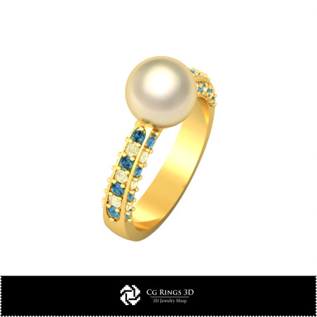 Jewelry - Pearl Ring 3D CAD