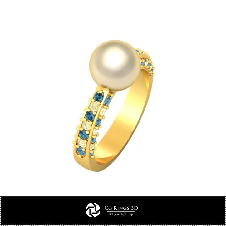 Bijuterii - Inel cu perlă CAD 3D