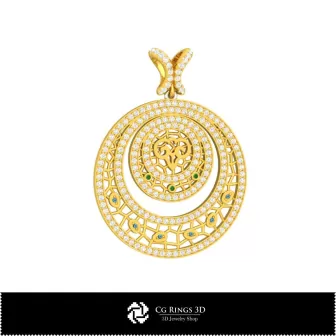 3D Damen Widder Sternzeichen Anhänger Zuhause, Schmuck 3D CAD, Anhänger 3D CAD, 3D Sternzeichen Anhänger