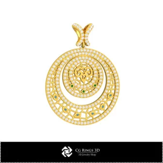 Colgante 3D Aries para Mujer, Joyería CAD 3D, Colgantes CAD 3D, Colgantes Zodiacales 3D