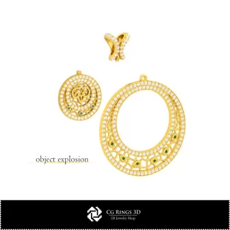 3D Damen Widder Sternzeichen Anhänger Zuhause, Schmuck 3D CAD, Anhänger 3D CAD, 3D Sternzeichen Anhänger