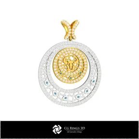 3D Women's Taurus Zodiac Pendant Home,  Jewelry 3D CAD, Pendants 3D CAD , 3D Zodiac Pendants