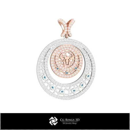 3D Women's Taurus Zodiac Pendant