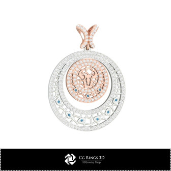 3D Women's Taurus Zodiac Pendant Home, Bijoux 3D CAO, Pendentifs 3D CAO, Pendentifs du Zodiaque 3D