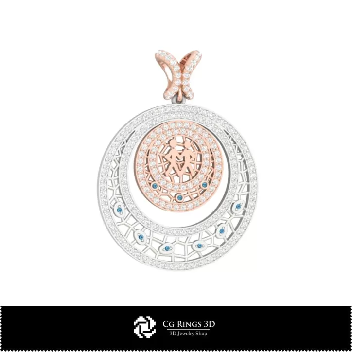 Pendentif Zodiaque Gémeaux Femme 3D