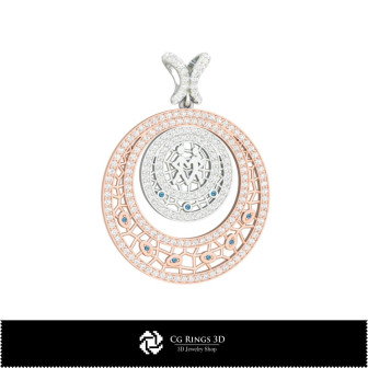 3D Women's Gemini Zodiac Pendant Home,  Jewelry 3D CAD, Pendants 3D CAD , 3D Zodiac Pendants