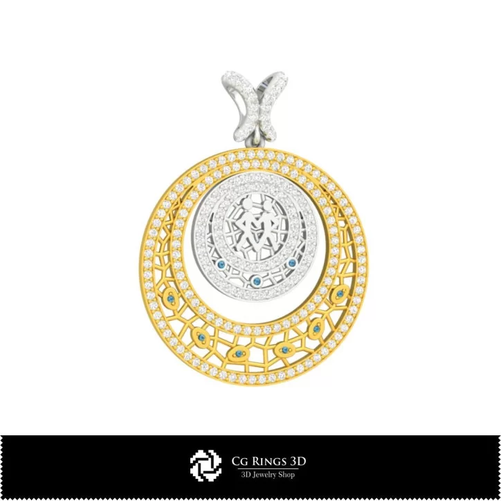 3D Women's Gemini Zodiac Pendant