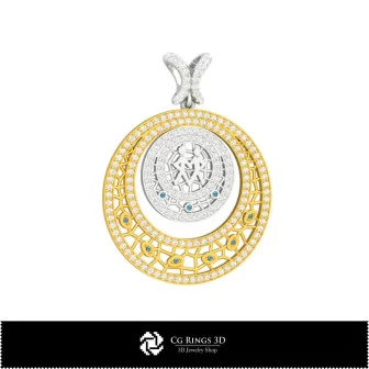 3D Women's Gemini Zodiac Pendant Home, Bijoux 3D CAO, Pendentifs 3D CAO, Pendentifs du Zodiaque 3D