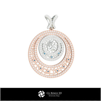 3D Women's Virgo Zodiac Pendant Home, Bijoux 3D CAO, Pendentifs 3D CAO, Pendentifs du Zodiaque 3D