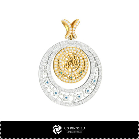 3D Women's Pisces Zodiac Pendant Home, Bijoux 3D CAO, Pendentifs 3D CAO, Pendentifs du Zodiaque 3D