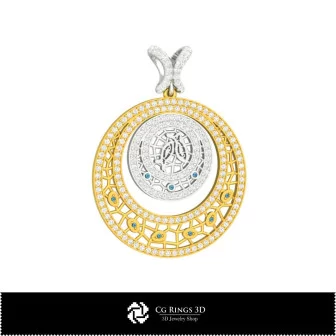 3D Women's Pisces Zodiac Pendant Home, Bijoux 3D CAO, Pendentifs 3D CAO, Pendentifs du Zodiaque 3D