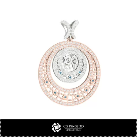 Pendentif Verseau femme 3D