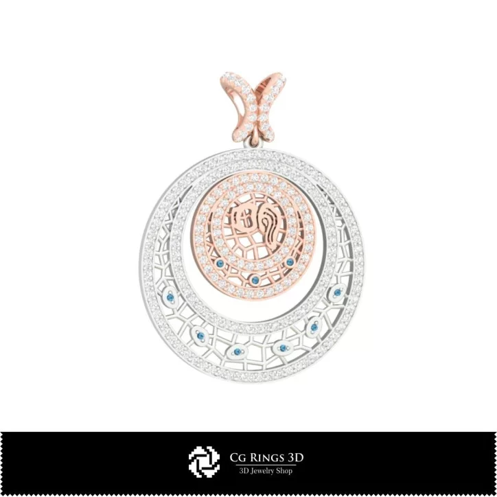 3D Women's Aquarius Zodiac Pendant