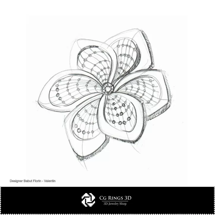 Broschen-Skizze – Schmuckdesign