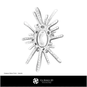 Boceto de broche - Diseño de joyería Bocetos de joyería