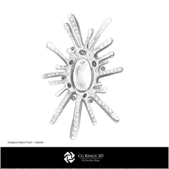 Boceto de broche - Diseño de joyería Bocetos de joyería