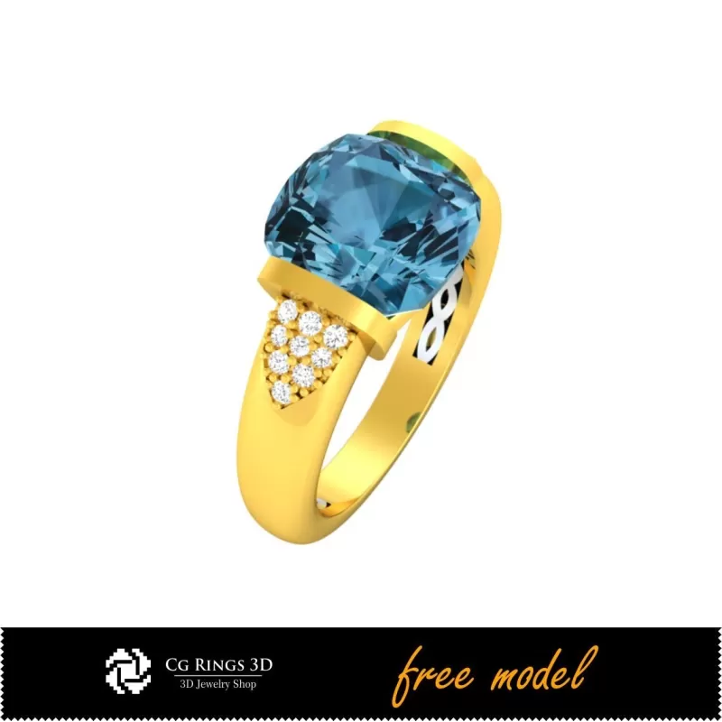 3D Gemstone Rings - Free 3D Model