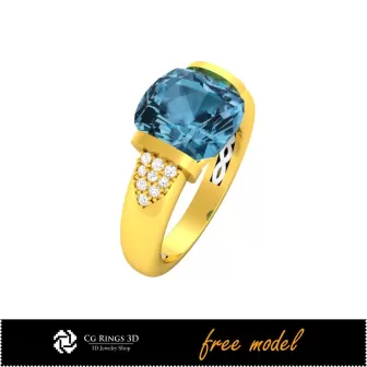 3D Gemstone Rings - Free 3D Model Home, Precious Gemstone Rings 3D, Jewelry 3D CAD, Free 3D Jewelry, Rings 3D CAD , Fashion Rin