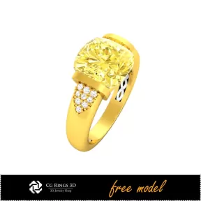 Anelli con Pietre Preziose 3D - Modello 3D Gratuito