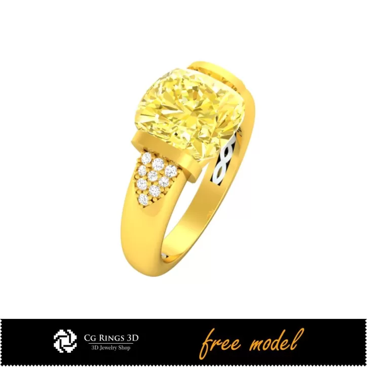 Anillos con Gemas 3D - Modelo 3D Gratuito