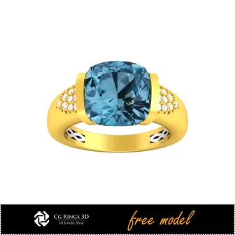 3D Gemstone Rings - Free 3D Model Home, Precious Gemstone Rings 3D, Jewelry 3D CAD, Free 3D Jewelry, Rings 3D CAD , Fashion Rin