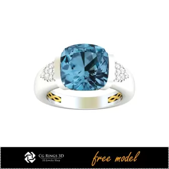 Inele cu pietre prețioase 3D - Model 3D gratuit pentru acasă, inele cu pietre prețioase 3D, bijuterii 3D CAD, bijuterii 3D