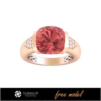 3D Gemstone Rings - Free 3D Model Home, Precious Gemstone Rings 3D, Jewelry 3D CAD, Free 3D Jewelry, Rings 3D CAD , Fashion Rin