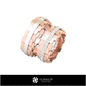 Bague de mariage 3D, Bijoux CAO 3D, Bagues CAO 3D, Alliances CAO 3D