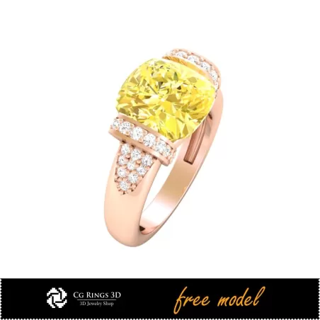 Anillos con Gemas 3D - Modelo 3D Gratis