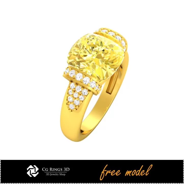 Anelli con Pietre Preziose 3D - Modello 3D Gratuito Anelli con Pietre Preziose 3D - Modello 3D Gratuito