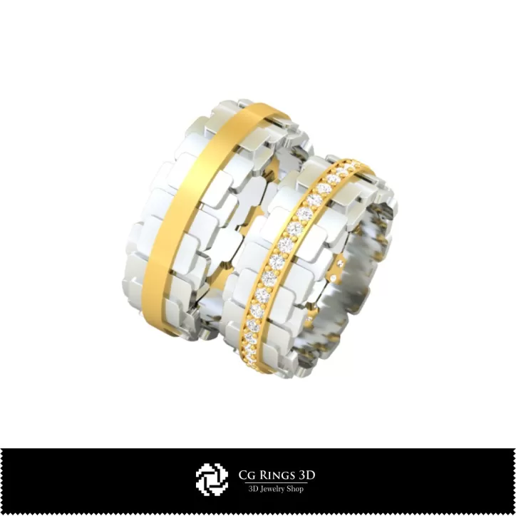 结婚戒指 - 珠宝 3D CAD