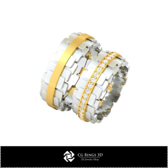 3D Wedding Ring Home,  Jewelry 3D CAD, Rings 3D CAD , Wedding Bands 3D