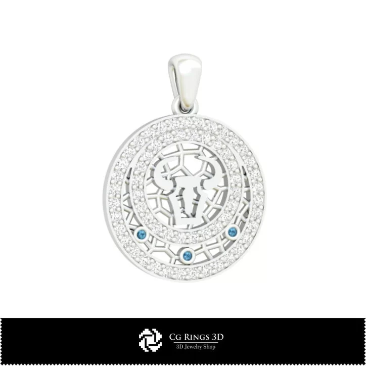 3D Taurus Zodiac Children Pendant