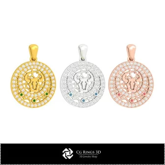 3D Taurus Zodiac Children Pendant Home, Bijoux 3D CAO, Pendentifs 3D CAO, Pendentifs du Zodiaque 3D, Pendentifs Enfants 3D