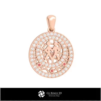 3D Gemini Zodiac Children Pendant Home, Jewelry 3D CAD, Pendants 3D CAD , 3D Zodiac Pendants, 3D Children Pendants