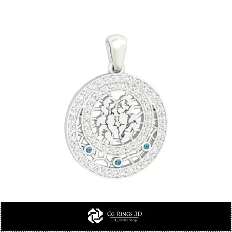 3D Cancer Zodiac Children Pendant