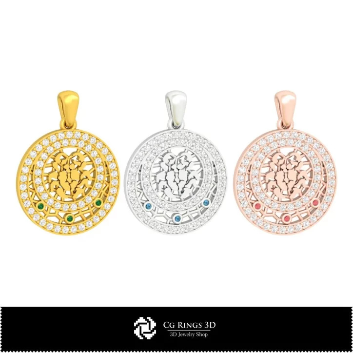 3D Cancer Zodiac Children Pendant