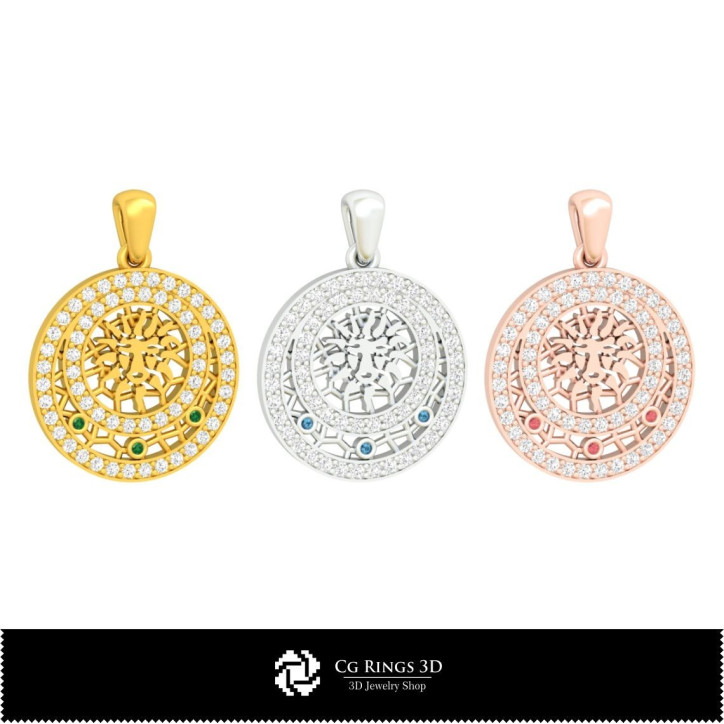 3D Leo Zodiac Children Pendant