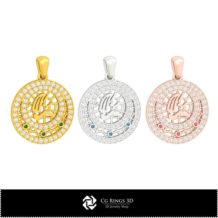 3D Virgo Zodiac Children Pendant