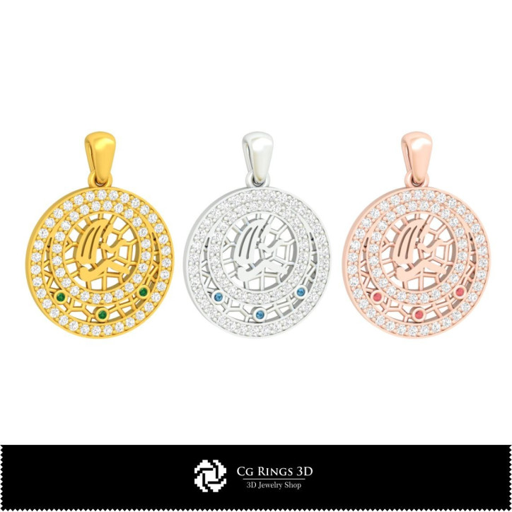 3D Virgo Zodiac Children Pendant