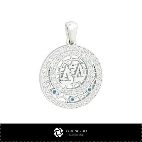 3D Libra Zodiac Children Pendant