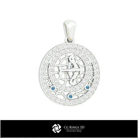 3D Sagittarius Zodiac Children Pendant